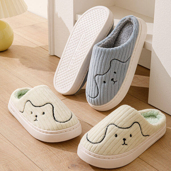 Striped Cat Slippers Indoor Couple Non-slip Floor Bedroom Slipper Winter Warm Plush House Shoes Women Men - Image 10