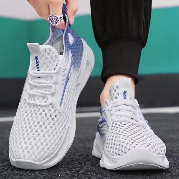 Men's Lace-up Sneakers Mesh Sports Shoes Fashion Hollow-sole Low Top Running Shoes - Image 9