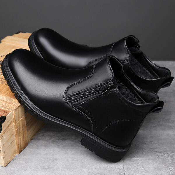 Men's Leather Shoes High-top Leather Casual - Image 4