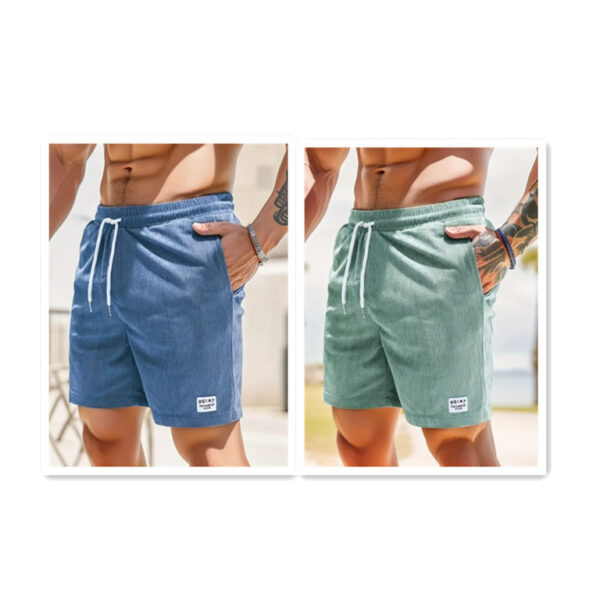 Lace-up Drawstring Shorts Summer Corduroy Sports Short Pants Mens Clothing - Image 10