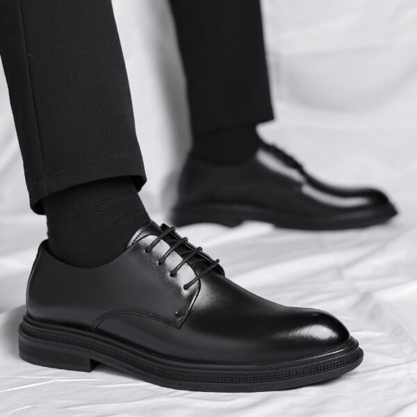 Business Formal Wear British Commuter Leather Black Leather Shoes - Image 5